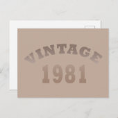 1981生まれ年のヴィンテージ シーズンポストカード (正面/裏面)