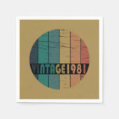 1981生まれ年のヴィンテージ スタンダードカクテルナプキン (正面)