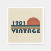 1981生まれ年のヴィンテージ スタンダードカクテルナプキン (正面)