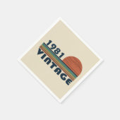 1981生まれ年のヴィンテージ スタンダードカクテルナプキン (角)