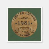 1981生まれ年のヴィンテージ スタンダードカクテルナプキン (正面)