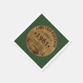 1981生まれ年のヴィンテージ スタンダードカクテルナプキン (角)