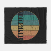 1981生まれ年のヴィンテージ フリースブランケット (正面(横))