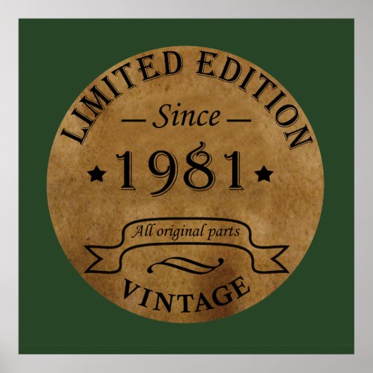1981生まれ年のヴィンテージ ポスター (正面)