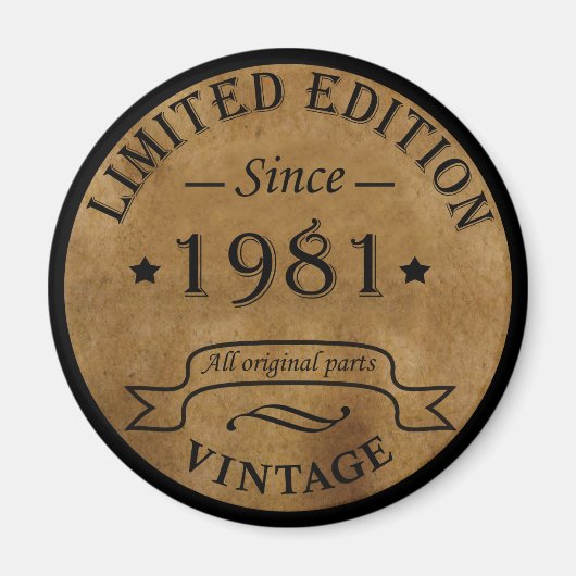 1981生まれ年のヴィンテージ マグネット (正面)