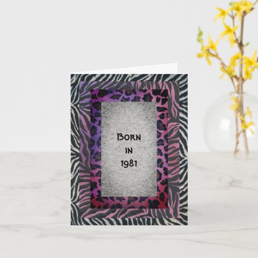 1981生まれ年の誕生日おもしろい事実 カード (黄色い花)
