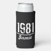 1981生まれ年誕生日パーソナライズされた スリム缶クーラー (Seltzer正面)