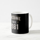 1981素晴らし年以来のヴィンテージ誕生日 コーヒーマグカップ (正面右)