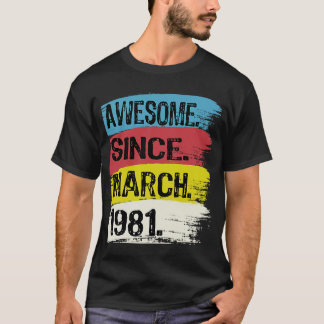 1981素晴らし年3月以来ピセス人おひつじ女の子42n tシャツ