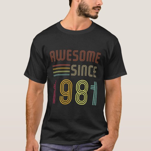 1981素晴らし年40歳の誕生日レトロ Tシャツ (正面)