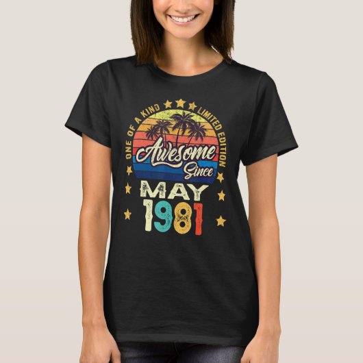 1981素晴らし年5月以来ヴィンテージ41誕生日 Tシャツ (正面)