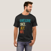 1981素晴らし年7月以来41誕生日41歳 Tシャツ (正面フル)