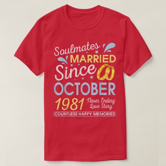 1981結婚した年10月以来41年L Tシャツ (デザイン正面)