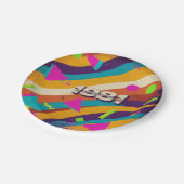 1981 -レトロヴィンテージ80sネオン幾何学模様 –  ペーパープレート (アングル)