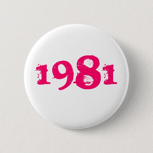 1981 レトロ 80年代 ピンバッジ ブライトピンク (正面)