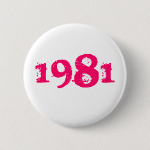 1981 レトロ 80年代 ピンバッジ ブライトピンク