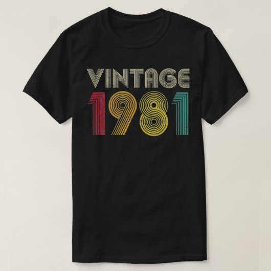 1981 41誕生日ギフトヴィンテージレトロ男性41 Tシャツ (デザイン正面)