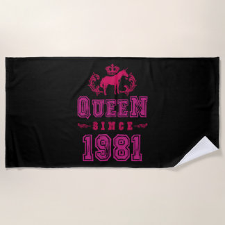 1981 Queen Unicorn ビーチタオル