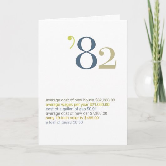 1982の誕生日のおもしろい事実 カード (正面)