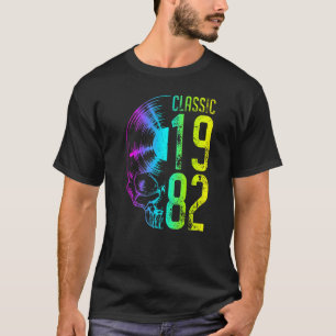 1982クラシックヴィンテージレコードゴシックスカルLp Tシャツ