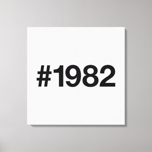 1982ハッシュタグ43誕生日記念日 キャンバスプリント (正面)