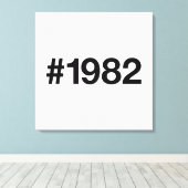 1982ハッシュタグ43誕生日記念日 キャンバスプリント (インサイチュ (ウッドフロア))