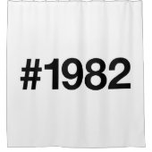 1982ハッシュタグ43誕生日記念日 シャワーカーテン (正面)