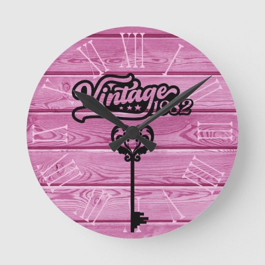 1982ヴィンテージアクリル製壁時計 ラウンド壁時計 (正面)