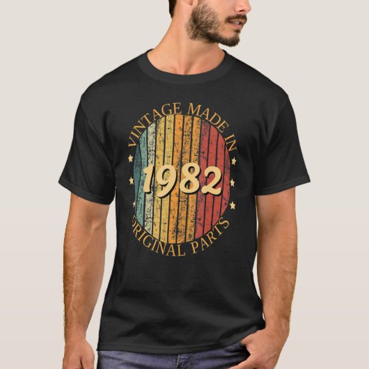 1982年に作られたヴィンテージ40歳の誕生日オリジナル部品 Tシャツ (正面)