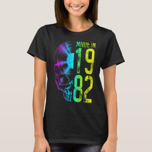 1982年に製造されたヴィンテージレコード・ゴシックスカルLp Tシャツ