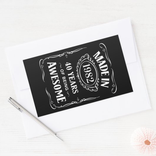 1982年に2022年の40年素晴らし間作 長方形シール (封筒)