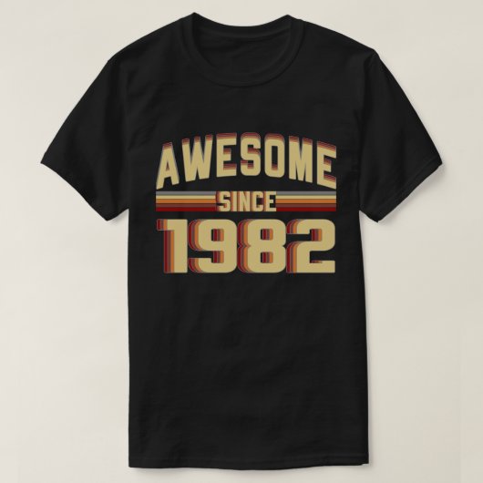 1982年のヴィンテージ以来素晴らしい誕生日37歳の Tシャツ (デザイン正面)