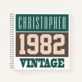 1982年の名前ヴィンテージ・ノートブック ノートブック (正面)