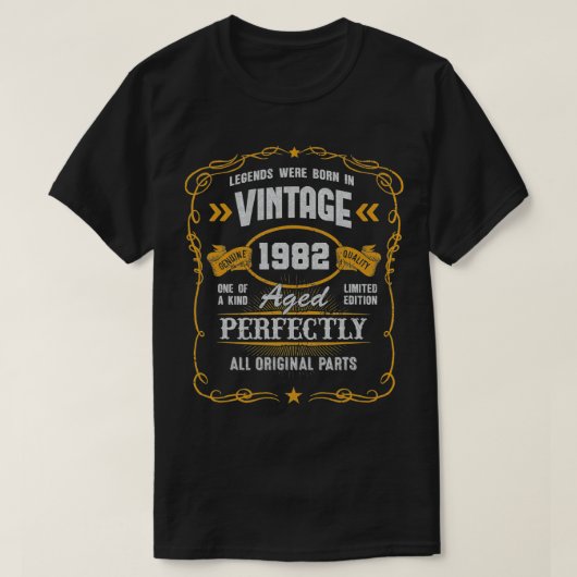 1982年の40歳の誕生日ギフト生まれヴィンテージ伝説4 Tシャツ (デザイン正面)