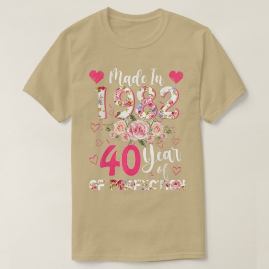 1982年フローラ40歳40歳の誕生日ギフト作 Tシャツ (デザイン正面)