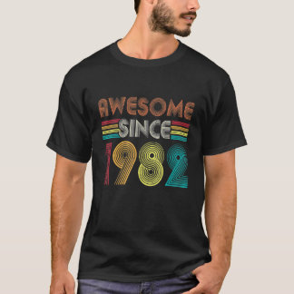1982年ヴィンテージ40素晴らし番以来40歳レトロ Tシャツ