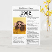 1982年新聞誕生日カード カード (黄色い花)