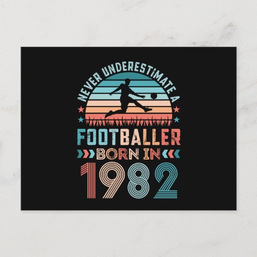 1982年生まれのサッカー選手の40歳誕生日プレゼント ポストカード (正面)