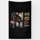 1982年素晴らしヴィンテージレトロ40歳以来 横断幕 (縦)