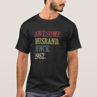 1982年素晴らし以来の夫40結婚年のアニバーサリー Tシャツ