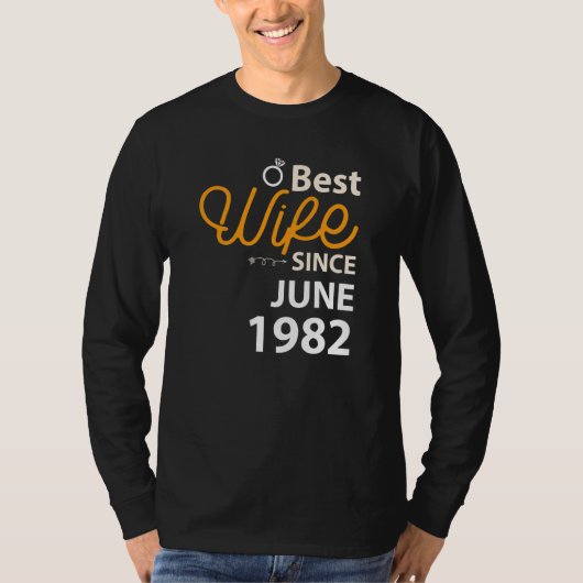1982年結婚6最高の月40周年妻 Tシャツ (正面)