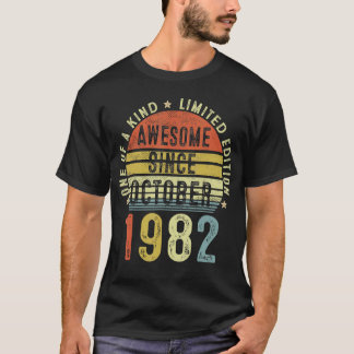 1982年10月素晴らし40誕生以来40歳 Tシャツ