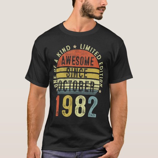 1982年10月素晴らし40誕生以来40歳 Tシャツ (正面)