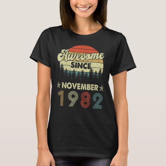 1982年11月以素晴らし降40歳の誕生日 Tシャツ (正面)