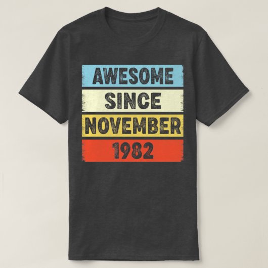 1982年11月40日素晴らし誕生から40歳 Tシャツ (デザイン正面)