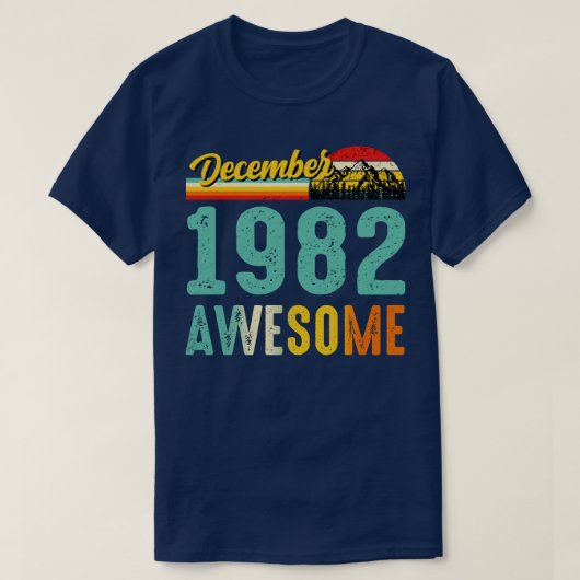 1982年12月誕生日ギフトヴィンテージ12月 Tシャツ (デザイン正面)