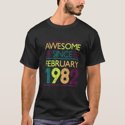 1982年2素晴らし月40日より40歳誕生 Tシャツ (正面)