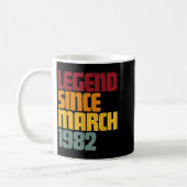 1982年3月以来の伝説 44歳の誕生日 - ヴィンテージ コーヒーマグカップ (左)