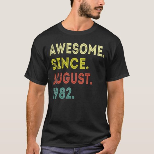 1982年40おもしろい歳威厳がある40歳 Tシャツ (正面)