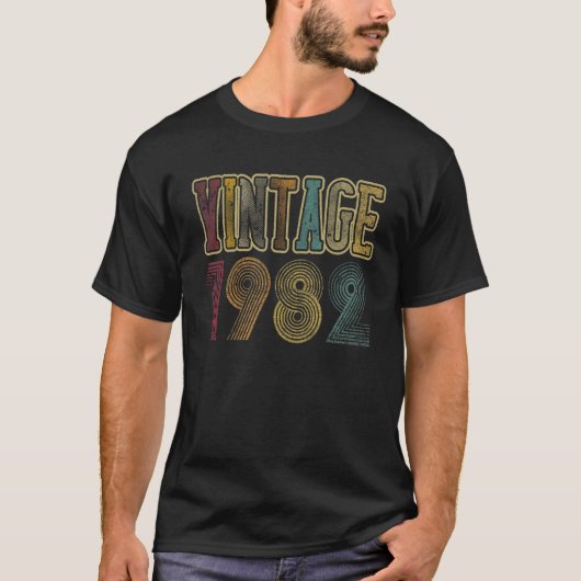 1982年40歳40歳の誕生日レトロヴィンテージ Tシャツ (正面)